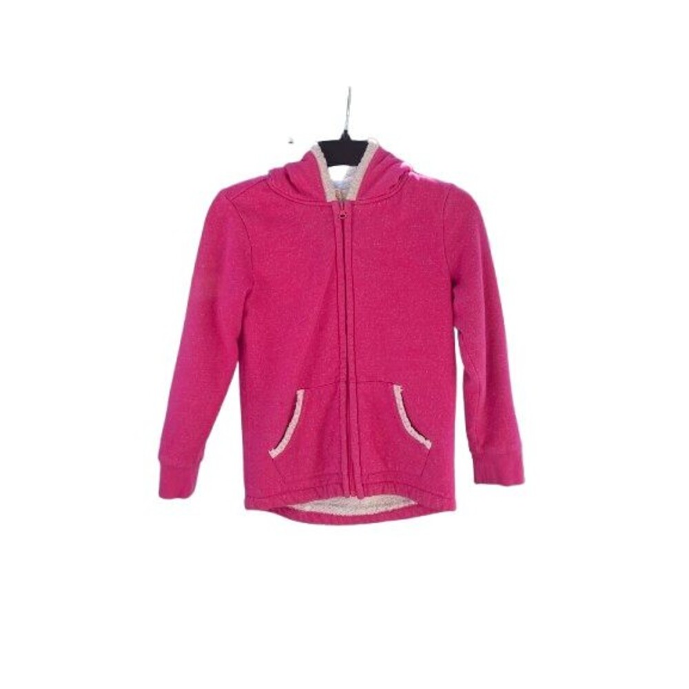 Girls Youth Faded Glory Fuchsia Pink Glitter Coat Size 10-12